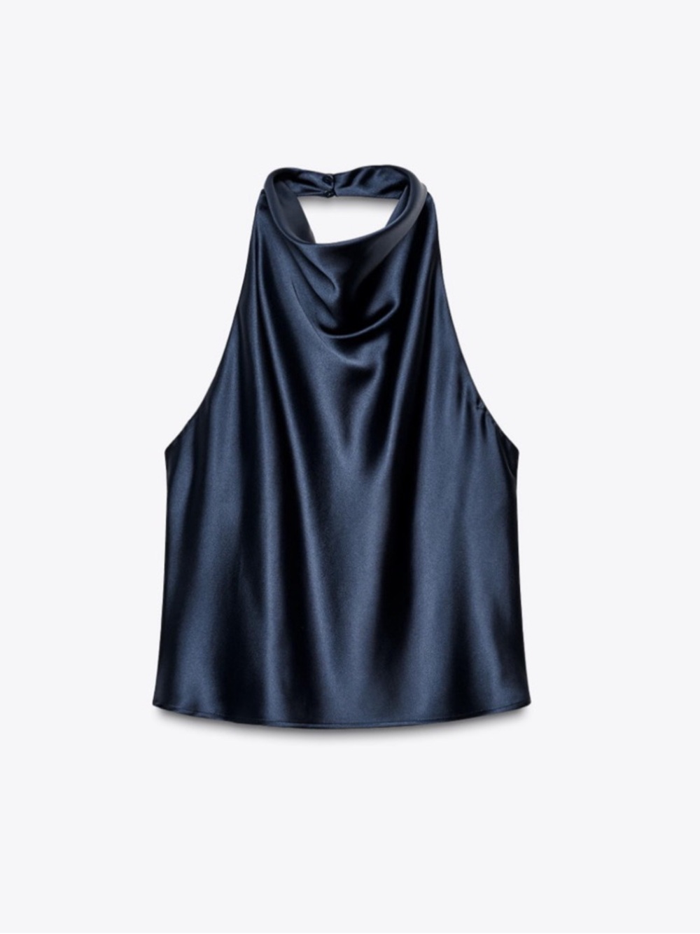 Zara Dark Blue Satin Top